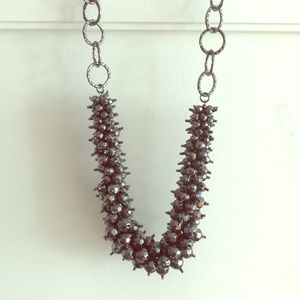 Silver Beaded Statement Necklace
